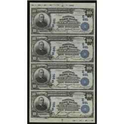 New York, NY - $10-$10-$10-$10 1902 Plain Back Fr. 624 