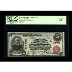 New York, NY - $5 1902 Red Seal Fr. 587 The Merchants N 