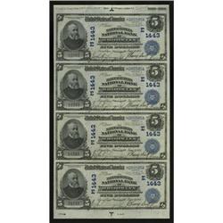 New York, NY - $5-$5-$5-$5 1902 Plain Back Fr. 598 The 