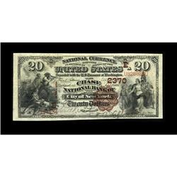 New York, NY - $20 1882 Brown Back Fr. 502 The Chase NB 