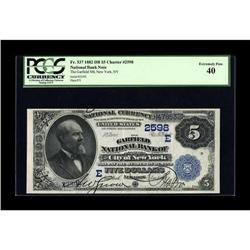 New York, NY - $5 1882 Date Back Fr. 537 The Garfield N 