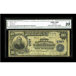 Roanoke Rapids, NC - $10 1902 Plain Back Fr. 633 The Fi 