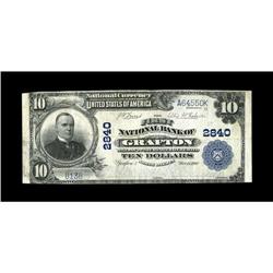 Grafton, ND - $10 1902 Plain Back Fr. 624 The First NB 