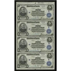 Fremont, OH - $5-$5-$5-$5 1902 Plain Back Fr. 598 The F 