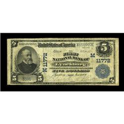 Lynchburg, OH - $5 1902 Plain Back Fr. 607 The First NB 