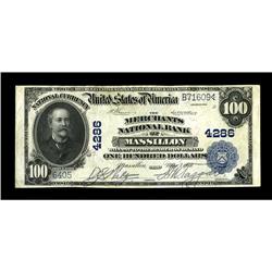 Massillon, OH - $100 1902 Date Back Fr. 692 The Merchan 