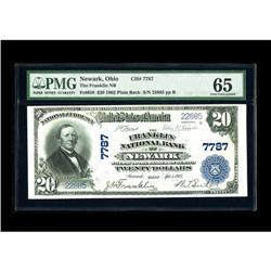 Newark, OH - $20 1902 Plain Back Fr. 650 The Franklin N 
