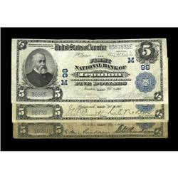 A Trio of Ohio $5 Plain BacksHamilton, OH - $5 1902 Pla 