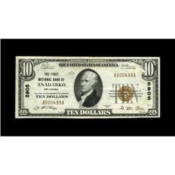 Anadarko, OK - $10 1929 Ty. 1 The First NB Ch. # 5905Th 