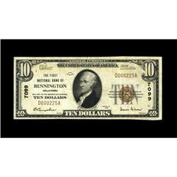 Bennington, OK - $10 1929 Ty. 1 The First NB Ch. # 7099 