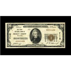 Broken Arrow, OK - $20 1929 Ty. 1 The First NB Ch. # 71 