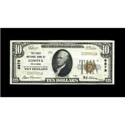 Coweta, OK - $10 1929 Ty. 1 The First NB Ch. # 6879An e 