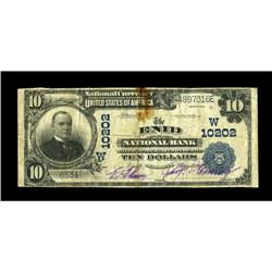 Enid, OK - $10 1902 Plain Back Fr. 628 The Enid NB Ch. 