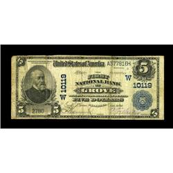 Grove, OK - $5 1902 Plain Back Fr. 602 The First NB Ch. 