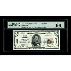 Lone Wolf, OK - $5 1929 Ty. 1 The First NB Ch. # 10096A 