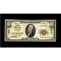 Madill, OK - $10 1929 Ty. 1 The First NB Ch. # 13021Thi 