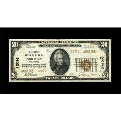 Norman, OK - $20 1929 Ty. 2 The Security NB Ch. # 12036 