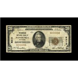 Pawhuska, OK - $20 1929 Ty. 1 The American NB Ch. # 831 