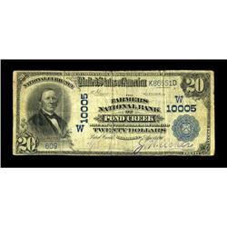 Pond Creek, OK - $20 1902 Plain Back Fr. 653 The Farmer 