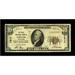 Stigler, OK - $10 1929 Ty. 1 The First NB Ch. # 7217A v 