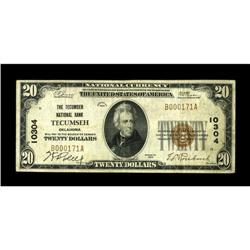 Tecumseh, OK - $20 1929 Ty. 1 The Tecumseh NB Ch. # 103 