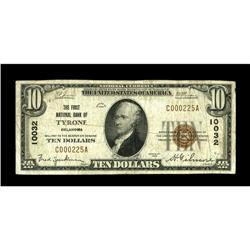 Tyrone, OK - $10 1929 Ty. 1 The First NB Ch. # 10032Thi 