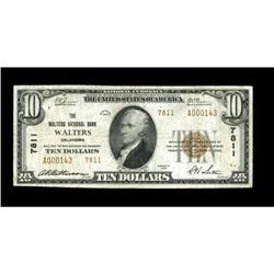 Walters, OK - $10 1929 Ty. 2 The Walters NB Ch. # 7811A 