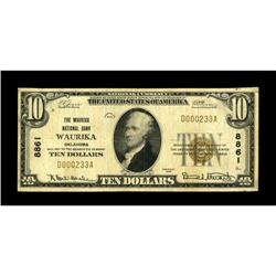 Waurika, OK - $10 1929 Ty. 1 The Waurika NB Ch. # 8861T 