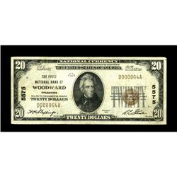 Woodward, OK - $20 1929 Ty. 1 The First NB Ch. # 5575Th 
