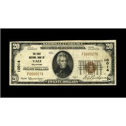 Yale, OK - $20 1929 Ty. 1 The First NB Ch. # 10014 