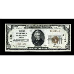 Silverton, OR - $20 1929 Ty. 1 The First NB Ch. # 11106 