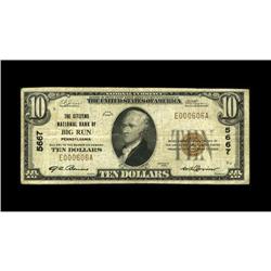 Big Run, PA - $10 1929 Ty. 1 The Citizens NB Ch. # 5667 