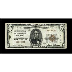 Bristol, PA - $5 1929 Ty. 1 The Farmers NB of Bucks Cou 
