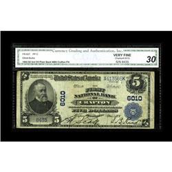 Crafton, PA - $5 1902 Plain Back Fr. 607 The First NB C 