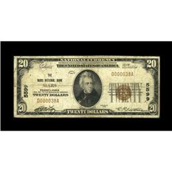 Mars, PA - $20 1929 Ty. 1 The Mars NB Ch. # 5599A Fine 