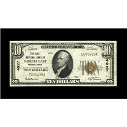 North East, PA - $10 1929 Ty. 1 The First NB Ch. # 4927 