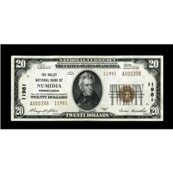 Numidia, PA - $20 1929 Ty. 2 The Valley NB Ch. # 11981A 