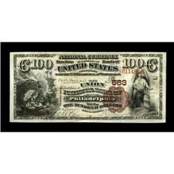 Philadelphia, PA - $100 1882 Brown Back Fr. 520 The Uni 