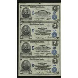 Philadelphia, PA - $5-$5-$5-$5 1902 Plain Back Fr. 598 