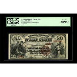 Philadelphia, PA - $20 1882 Brown Back Fr. 496 The Four 