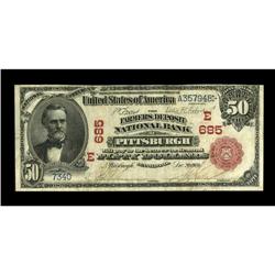 Pittsburgh, PA - $50 1902 Red Seal Fr. 664 The Farmers 