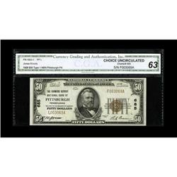 Pittsburgh, PA - $50 1929 Ty. 1 The Farmers Deposit NB 