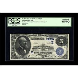Pittsburgh, PA - $5 1882 Value Back Fr. 574 The Bank of 