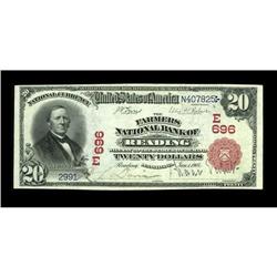 Reading, PA - $20 1902 Red Seal Fr. 639 The Farmers NB 