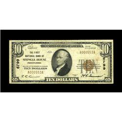 Shingle House, PA - $10 1929 Ty. 1 The First NB Ch. # 6 