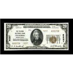 Telford, PA - $20 1929 Ty. 2 The Telford NB Ch. # 9257T 