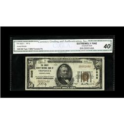 Tionesta, PA - $50 1929 Ty. 1 The Forest County NB Ch. 