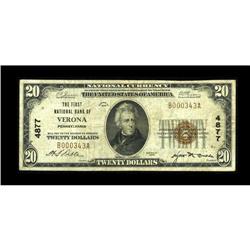 Verona, PA - $20 1929 Ty. 1 The First NB Ch. # 4877This 