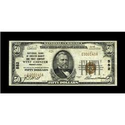West Chester, PA - $50 1929 Ty. 1 NB of Chester County 