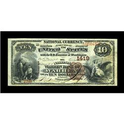 Warren, RI - $10 1882 Brown Back Fr. 481 The National W 